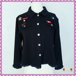 NWOT Anthropologie Guest Editor Black Denim Jacket